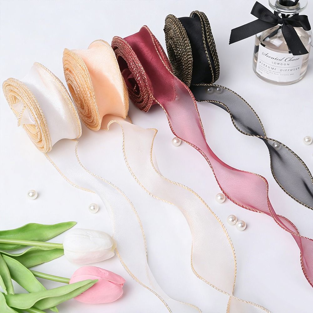 Ribbon Wired Satin - 4cm Width Organza Ribbon 10 Yards