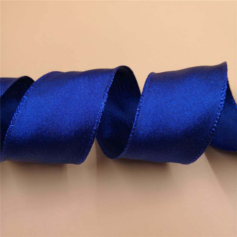 Ribbon Wired Satin - 38mm X 25yards Wired Royal Blue