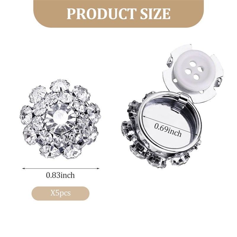 Shirt Button Box Rhinestone Bu - Flower Frog Pin のレビューと価格
