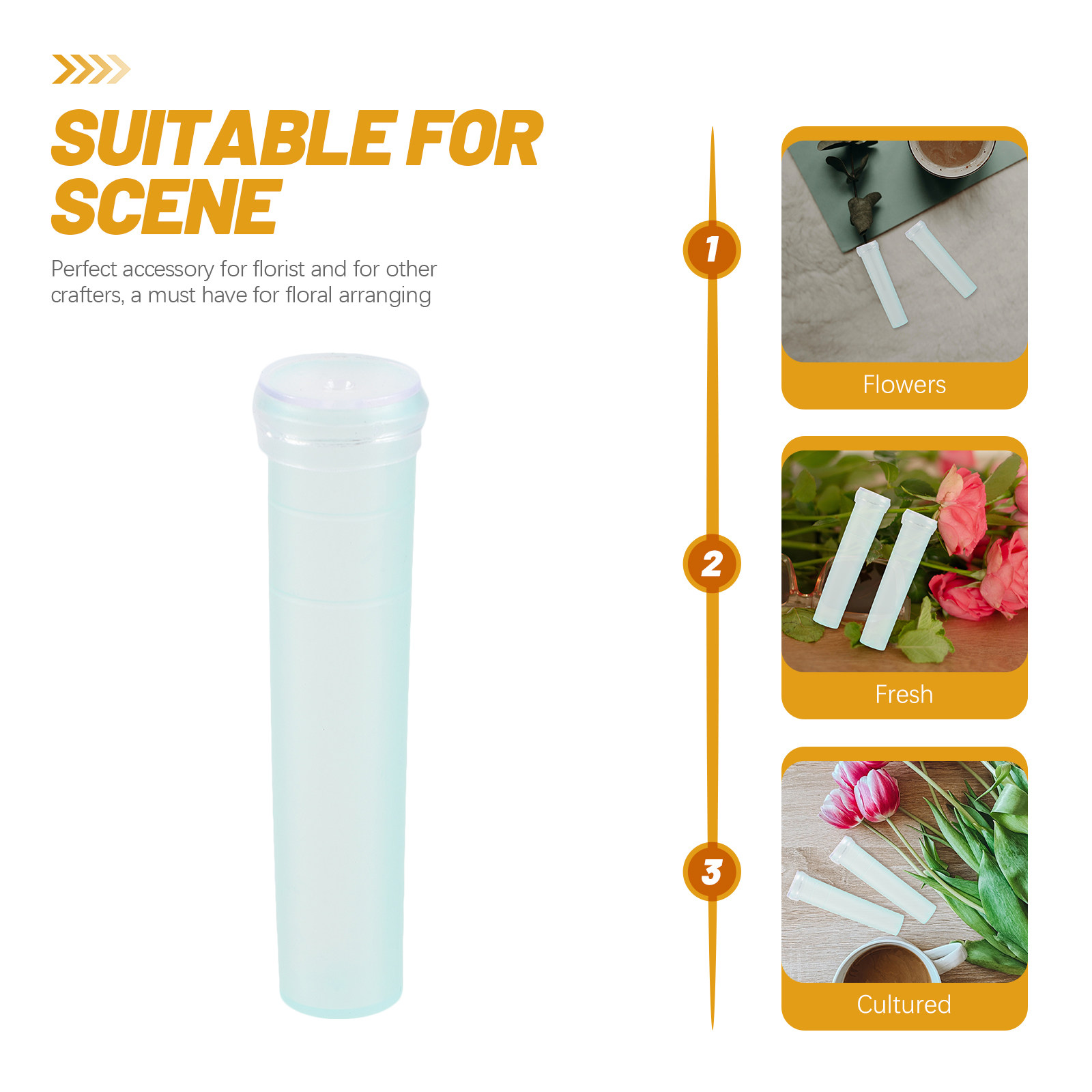 20Pcs Sky Blue Floral Water Tu - Florist Supply Shop のレビューと価格