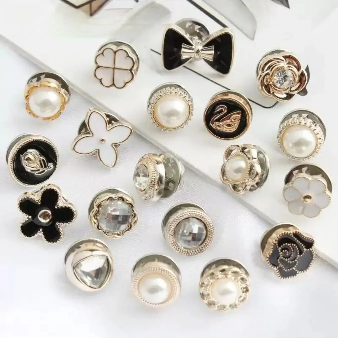 10 Counts Brooch Buttons for W - Flower Frog Pin のレビューと価格