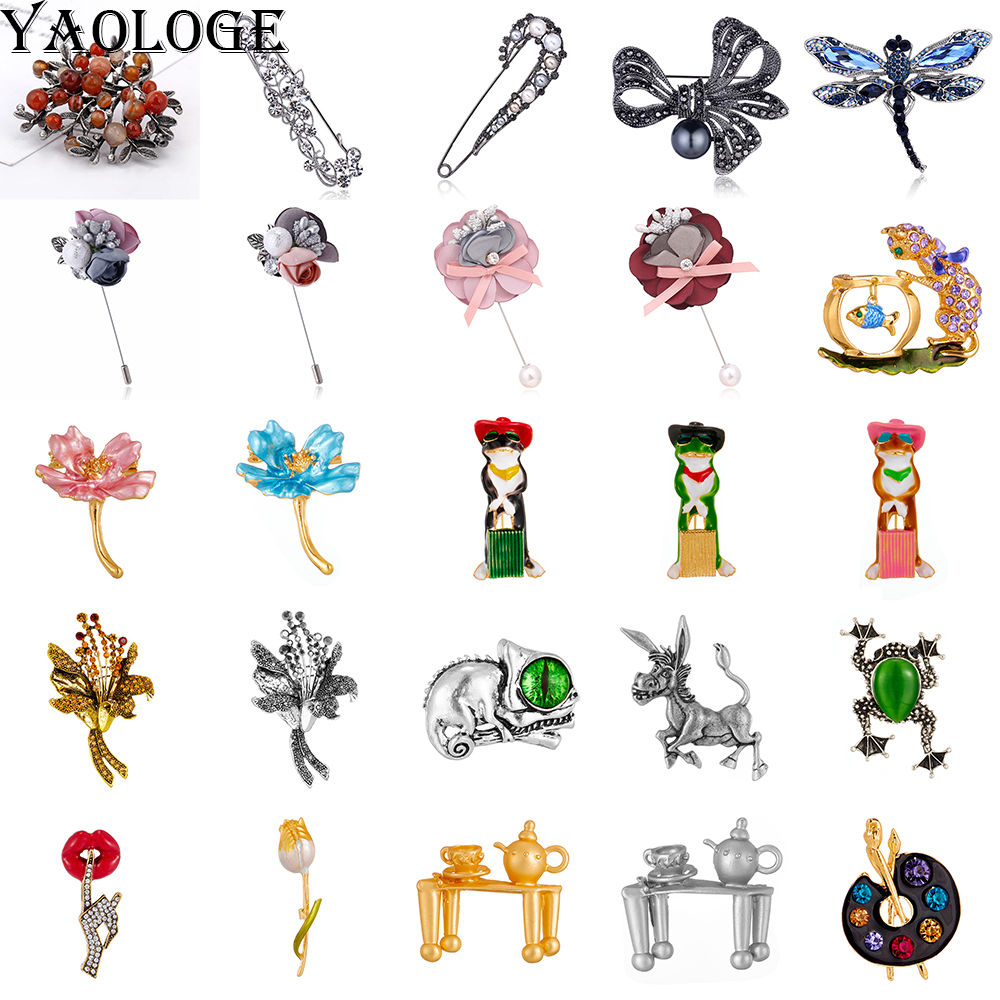 YAOLOGE Novel Chic Flower Broo - Flower Frog Pin のレビューと価格