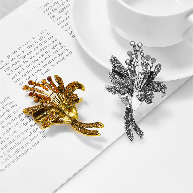 YAOLOGE Novel Chic Flower Broo - Flower Frog Pin のレビューと価格