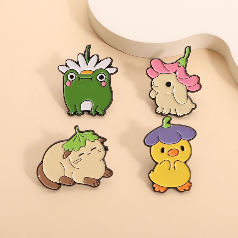Flowers Leaf Hat Enamel Pins C - Flower Frog Pin のレビューと価格